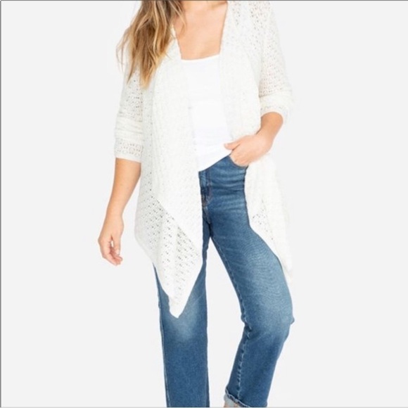 Johnny Was Selah Draped Cardigan White 100% Cotton Sz S - Picture 8 of 13